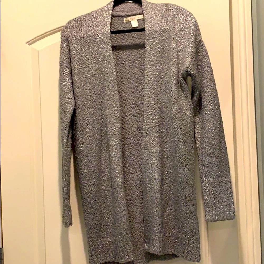 Long sweater with silver shimmer